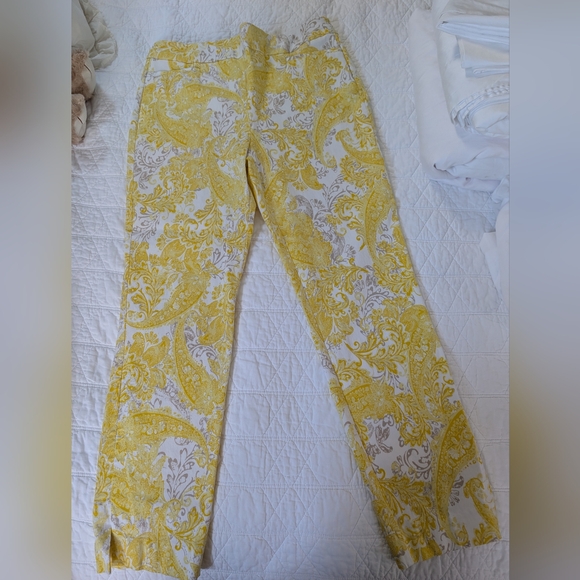 Chico's Pants - Chico's Yellow and White Paisley Pants